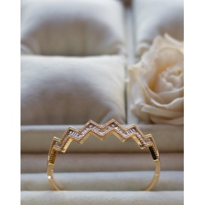 Gold Taşlı Zikzak Vip Seri Kelepçe
