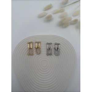 Tf Taşlı Gold Küpe