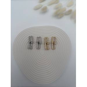 Tf Full Taş Gold Küpe