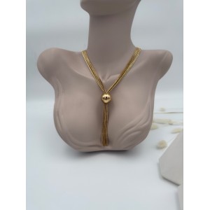 Tasarım Top Detay Gold Kolye