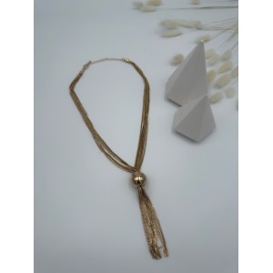 Tasarım Top Detay Gold Kolye